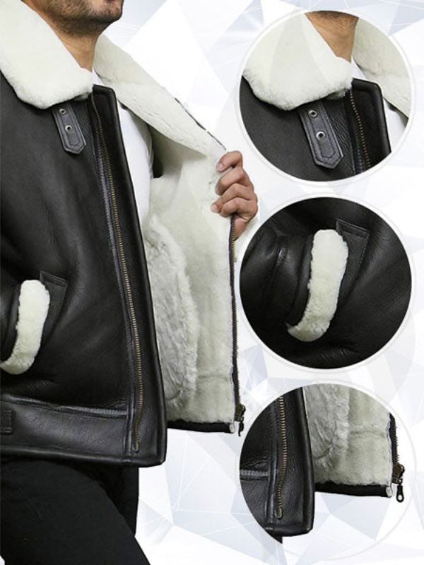 Men’s Aviator RAF B3 Shearling Sheepskin Flying Bomber Jacket