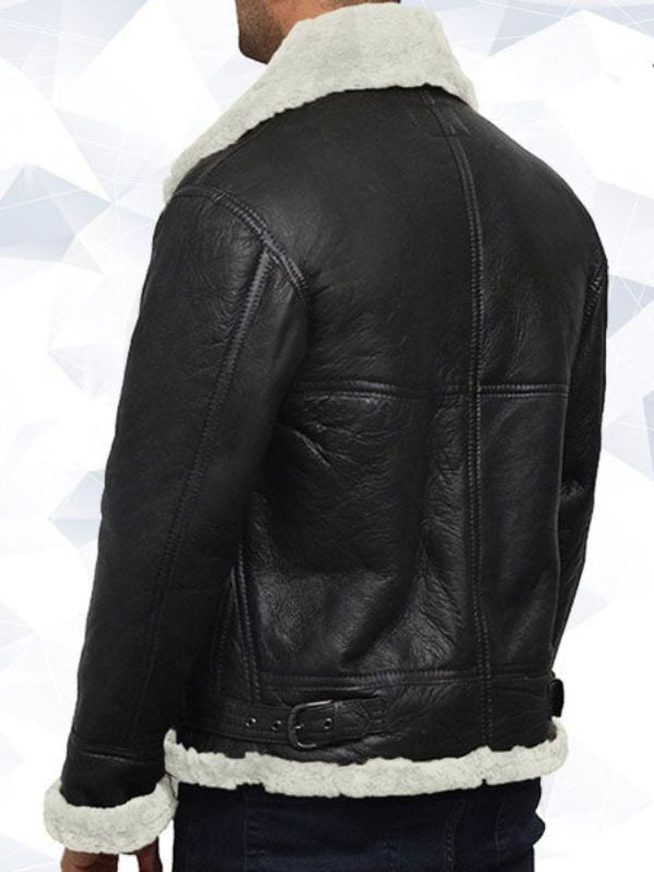 Men’s Aviator Real Shearling Sheepskin Leather Flying Jacket