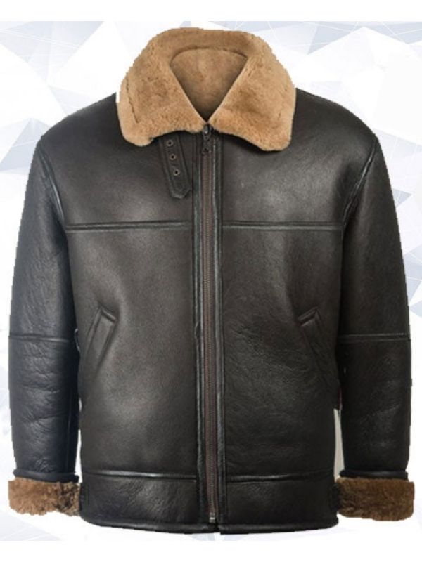Men’s Black Aviator Shearling Jacket