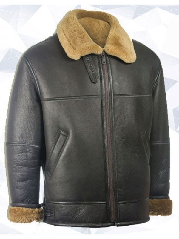 Men’s Black Aviator Shearling Jacket