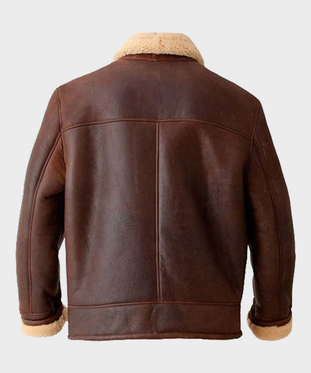 Men’s Brown Aviator Shearling Leather Jacket