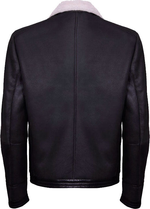 Men’s Brown Soft Aviator Leather Jacket With Fur
