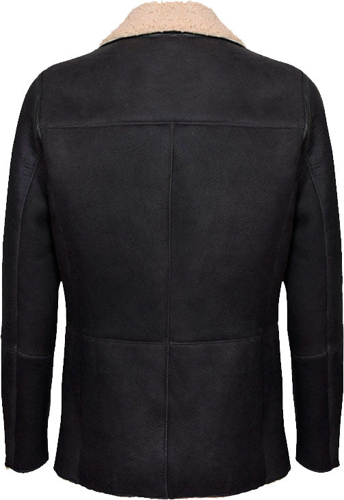 Men’s Double Breasted Real Leather Jacket With Fur