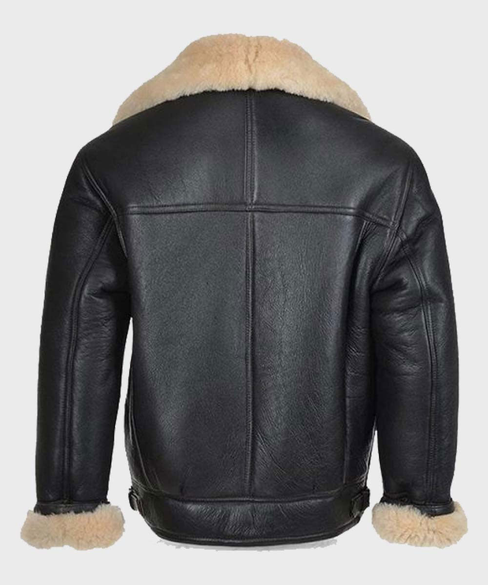 Men’s B3 Black Shearling Leather Jacket