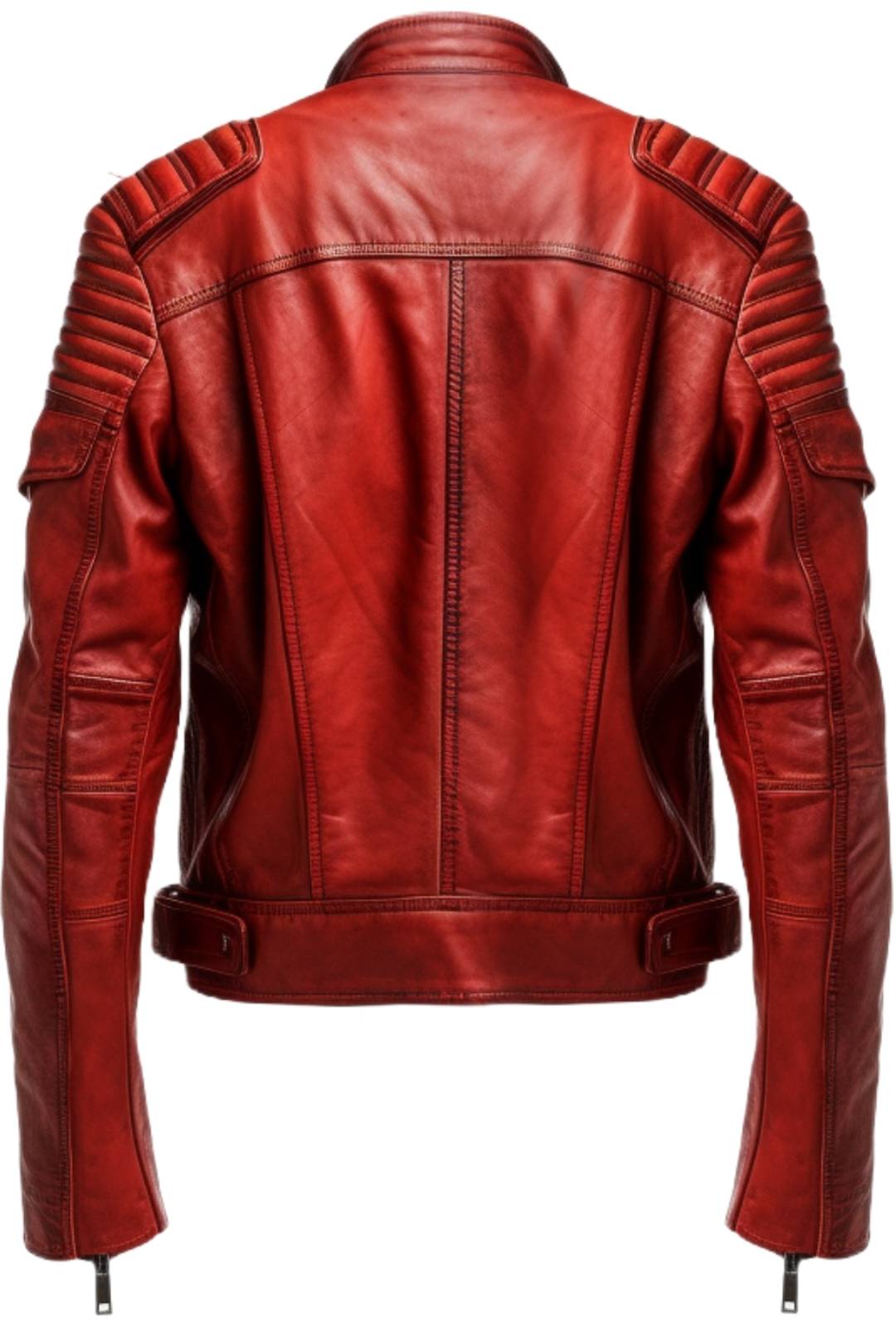 Men’s Red Waxed Leather Jacket