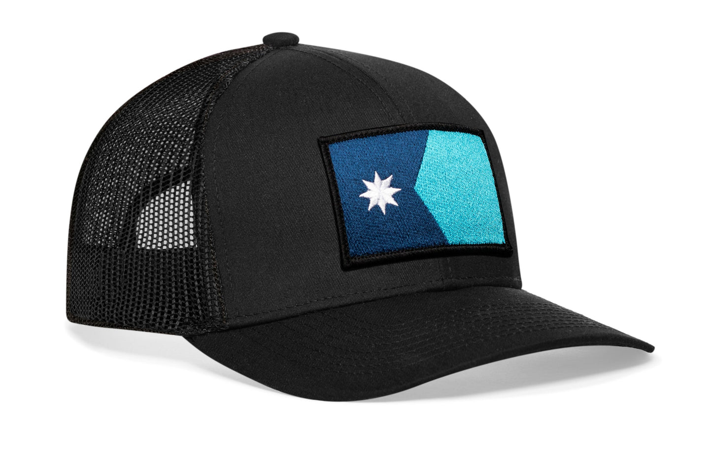 Minnesota Flag Trucker Hat  |  Black Minnesota Flag Snapback