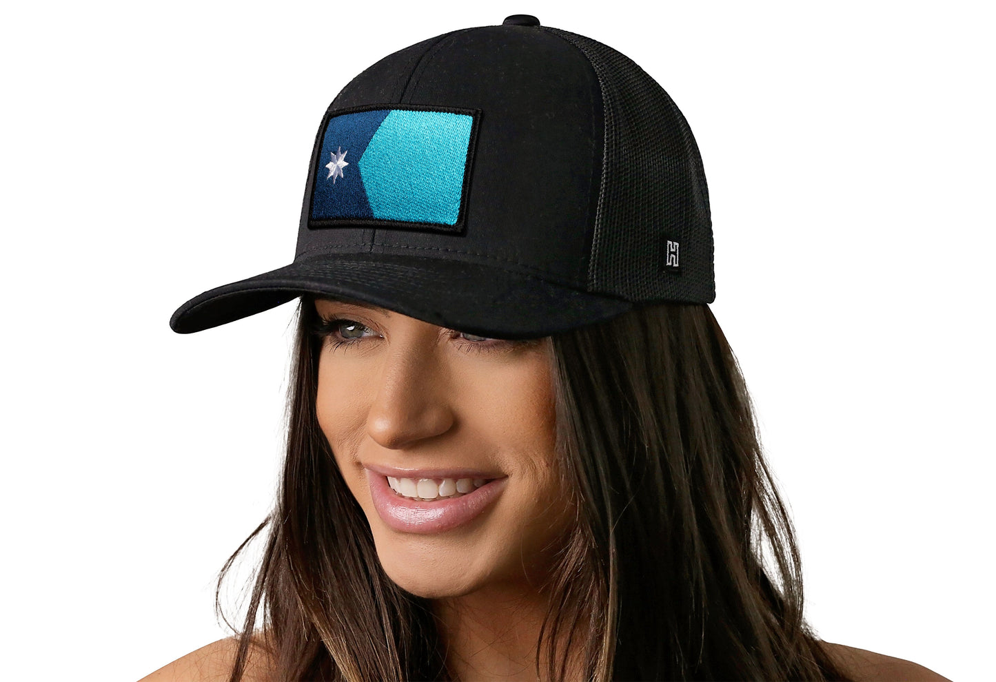 Minnesota Flag Trucker Hat  |  Black Minnesota Flag Snapback