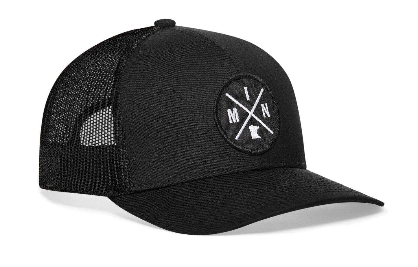 Minnesota Trucker Hat  |  Black MIN X Snapback
