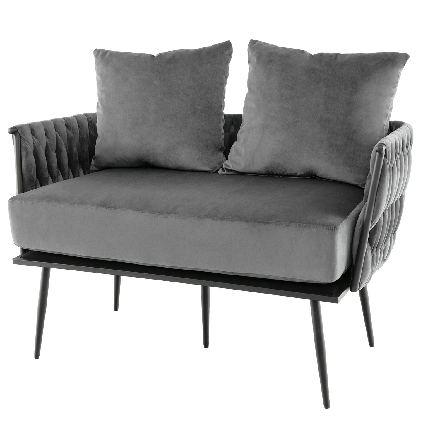 Modern Loveseat Sofa Upholstered Dutch Velvet Sofa Couch