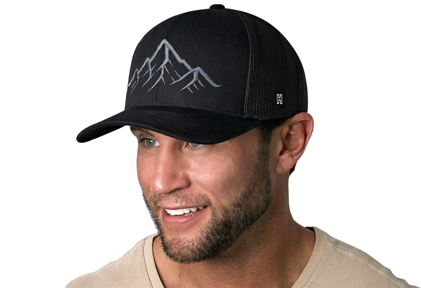 Mountain Range Trucker Hat  |  Black Outdoors Snapback