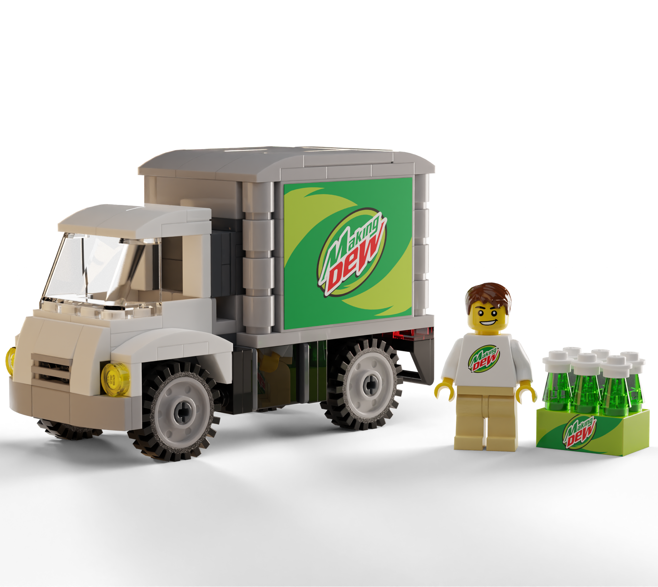 Fabrication du camion de livraison de sodas Dew avec figurine