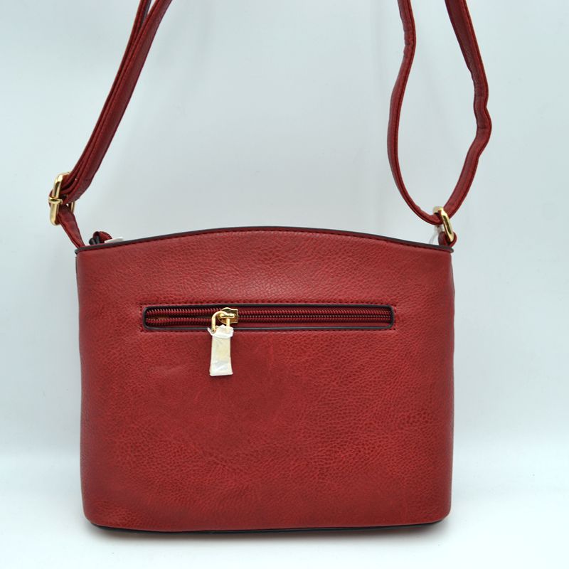 Zipper Detail Women's Crossbody Soft Faux Leather Bag