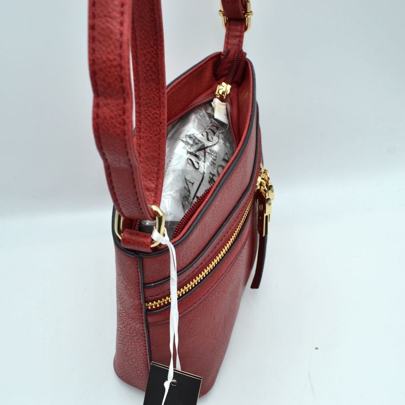 Zipper Detail Women's Crossbody Soft Faux Leather Bag