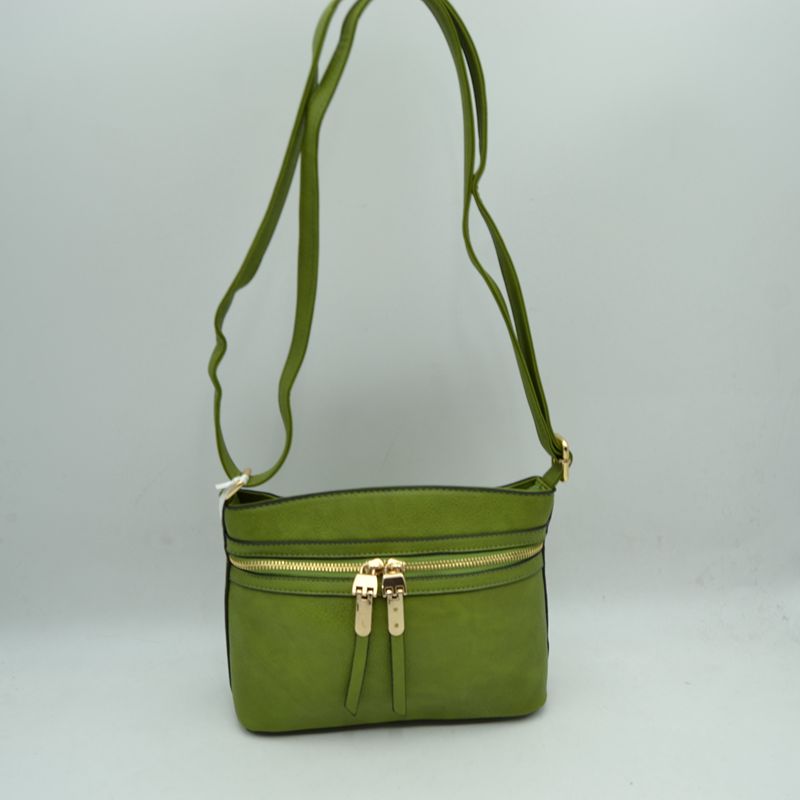 Zipper Detail Women's Crossbody Soft Faux Leather Bag