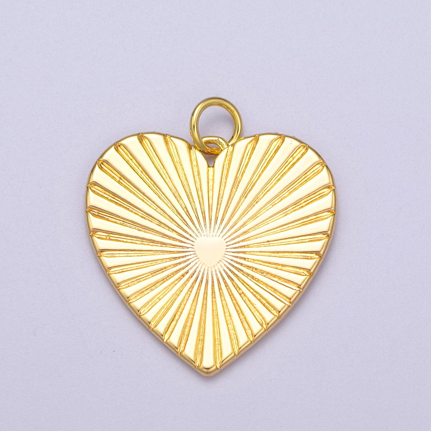 Dainty Sunburst Heart Charm, 16K Gold Filled Sunburst Heart Pendant, Women Sunburst Heart Pendant Jewelry N-271 AC-697