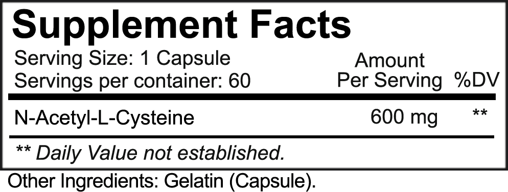 NutraKey NAC 600mg, 60 Capsules