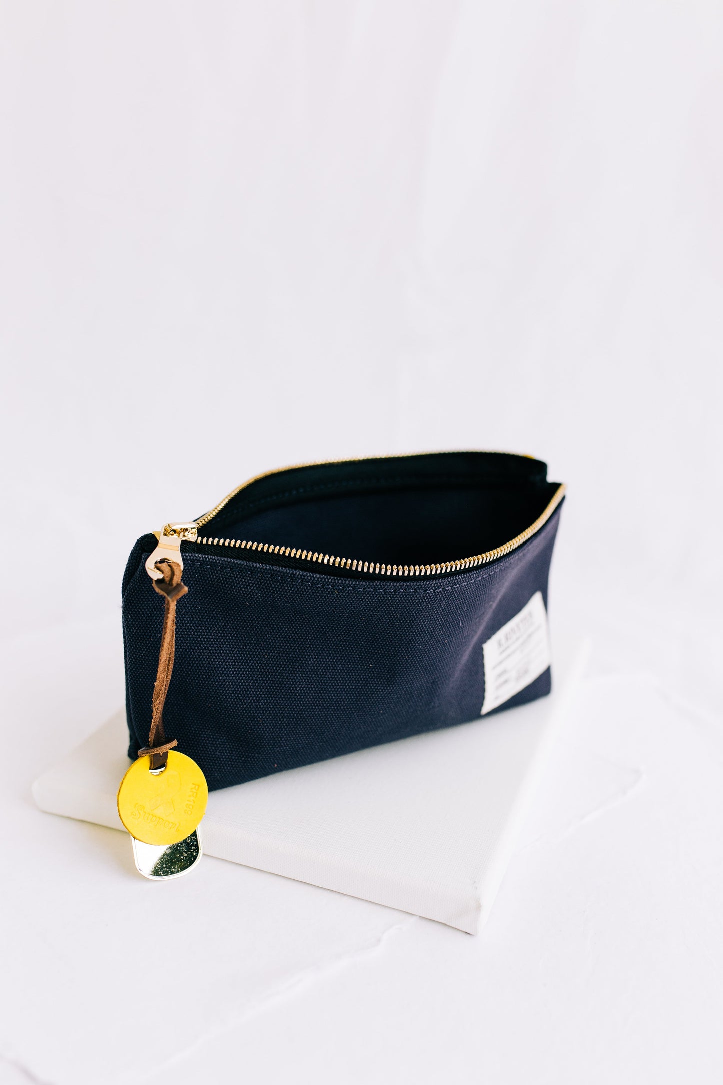 Lucy | Signature Navy Canvas Zipper Pouch