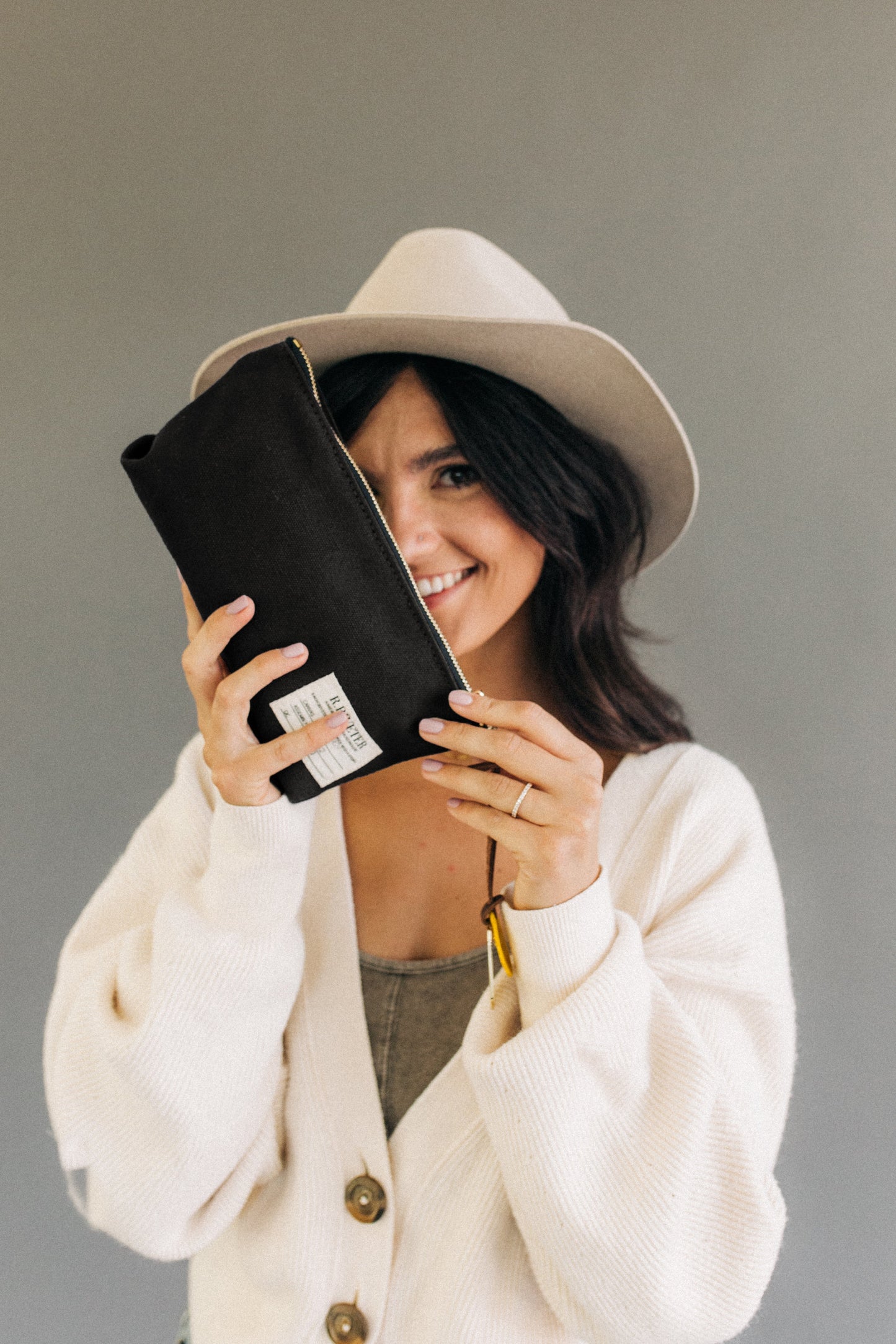 USGA Lucy | Signature Black Canvas Zipper Pouch
