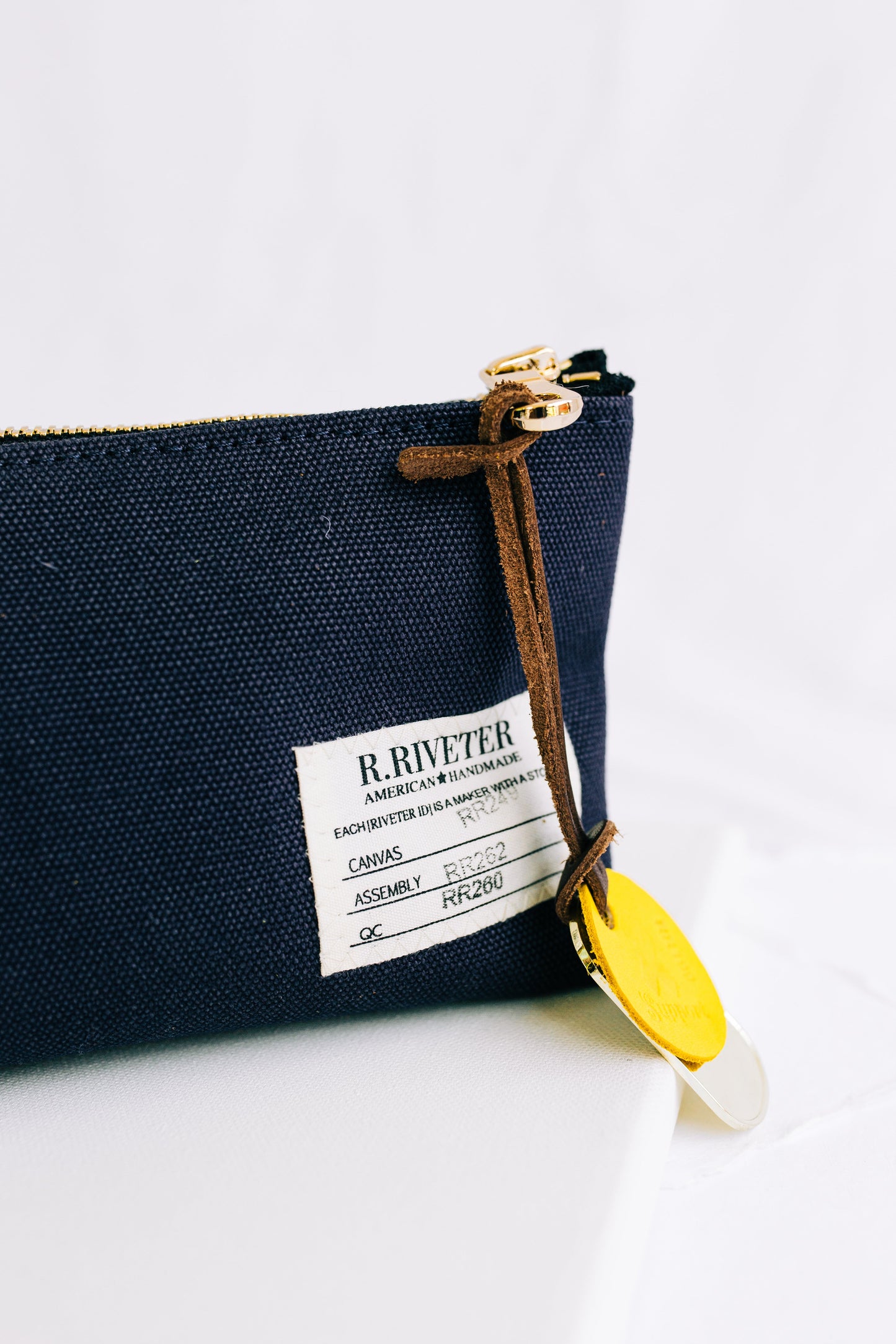 Lucy | Signature Navy Canvas Zipper Pouch