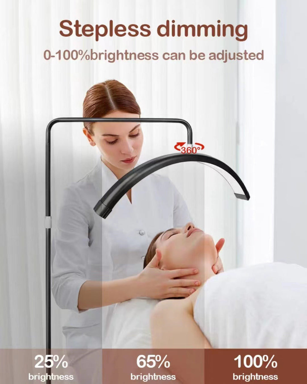 Tattoo Estheticians Pmu Eyelash LED Floor Light,  moon Lamp with phone holder