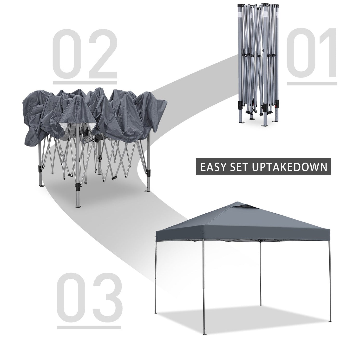 Ainfox 10 x 10 ft Pop-Up Canopy  Patio Canopy With 4 Sand bags For Patio,Garden,Party