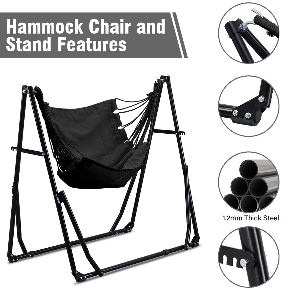 Ainfox 2 in 1 Portable Hammock Bed Camping Chair with Stand Included
