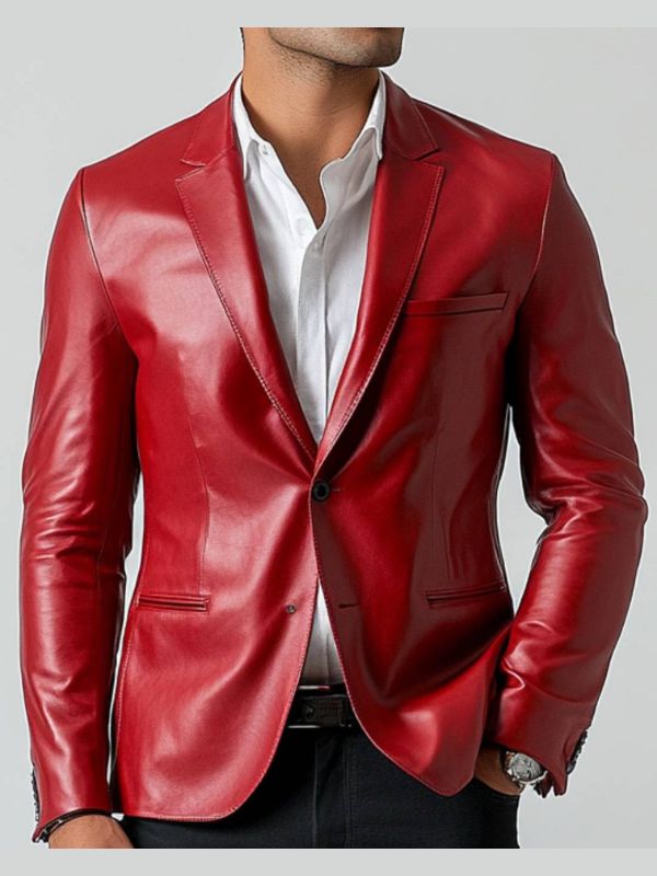 Adan White Leather Blazer – Men’s Premium White Leather Jacket