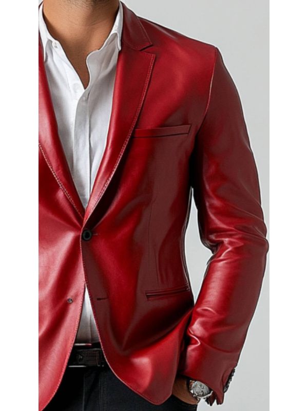 Adan White Leather Blazer – Men’s Premium White Leather Jacket