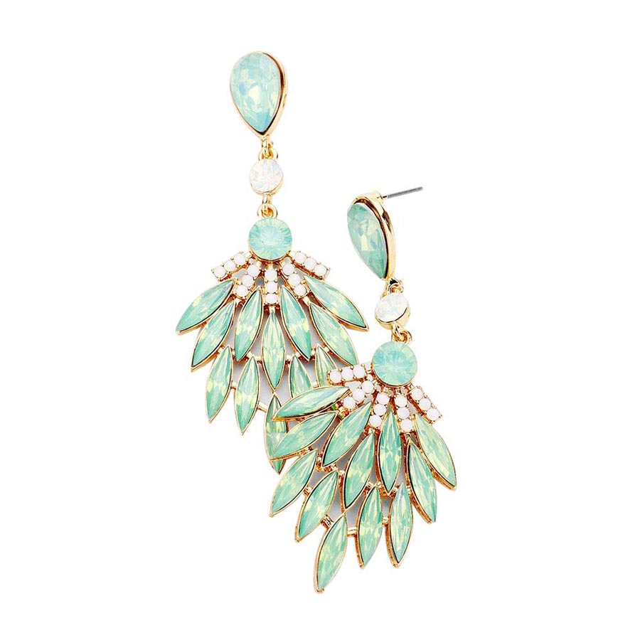 Trendy Marquise Stone Cluster Evening Earrings