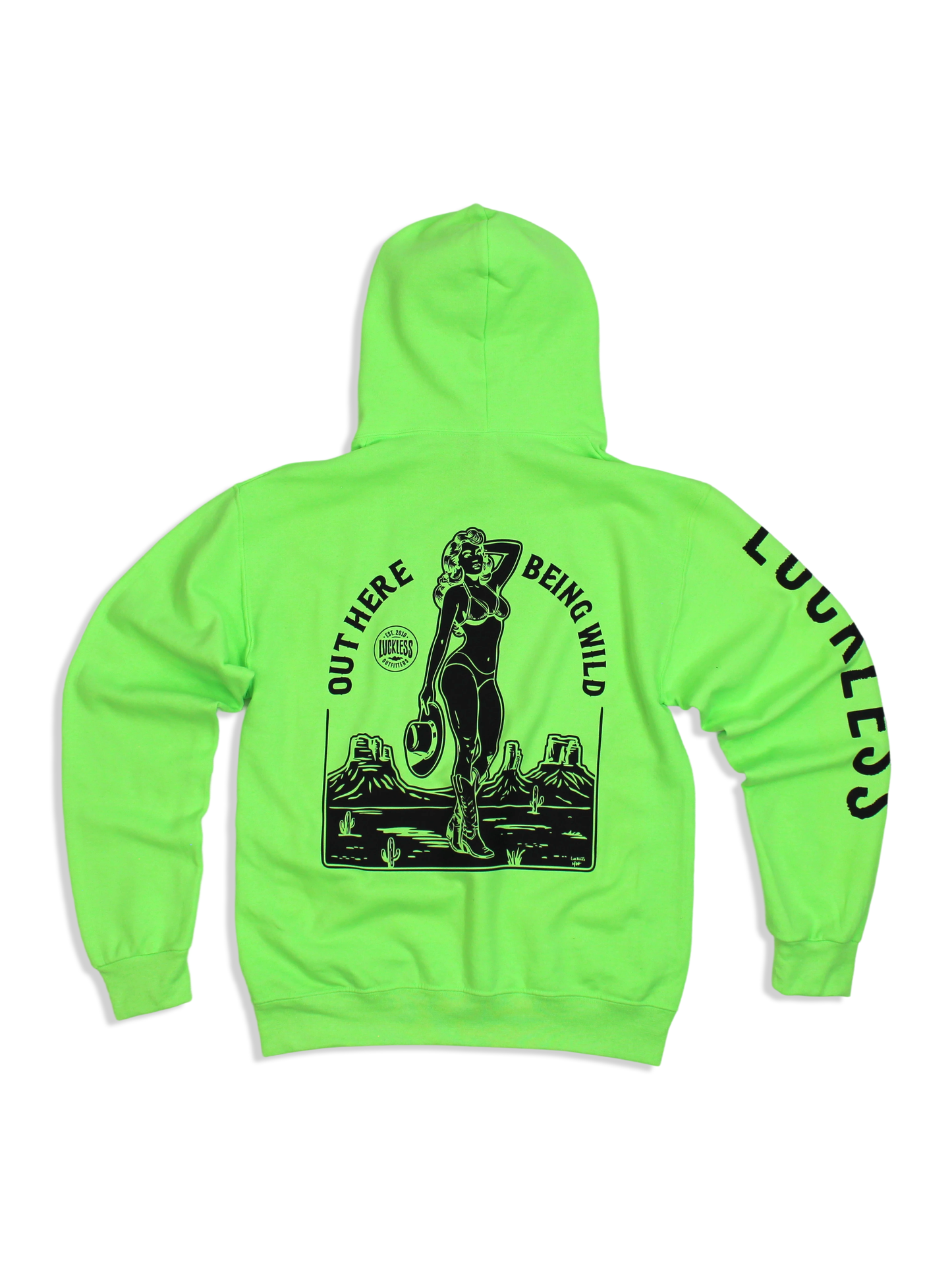 Out Here Being Wild Neon Green Hoodie
