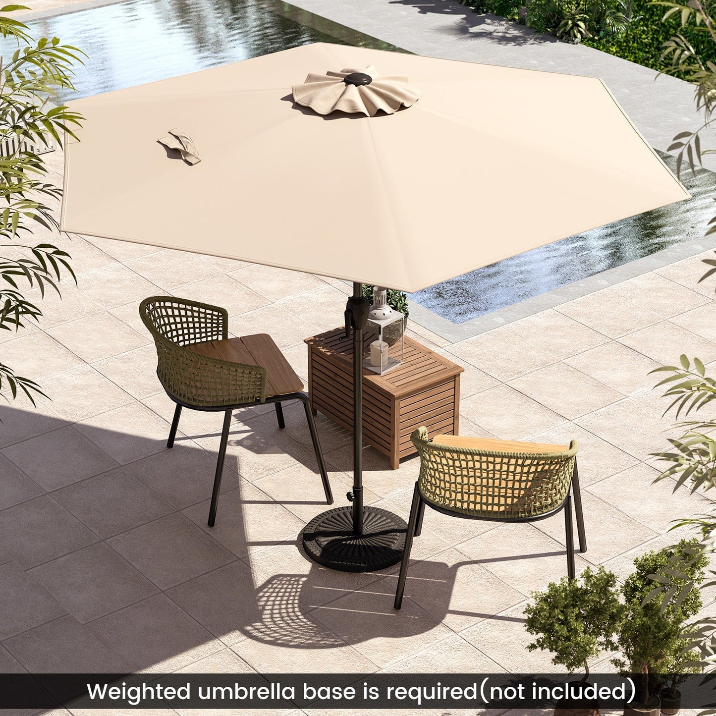 7.5 feet Outdoor Patio Heavy Duty Market Umbrella with Push Button Tilt