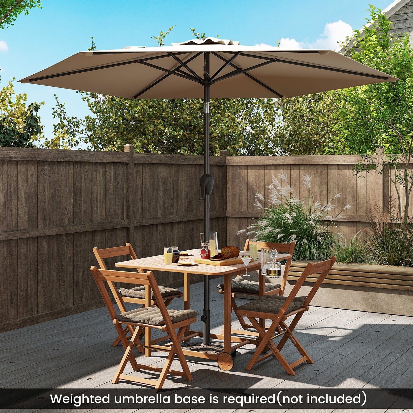 7.5 feet Outdoor Patio Heavy Duty Market Umbrella with Push Button Tilt