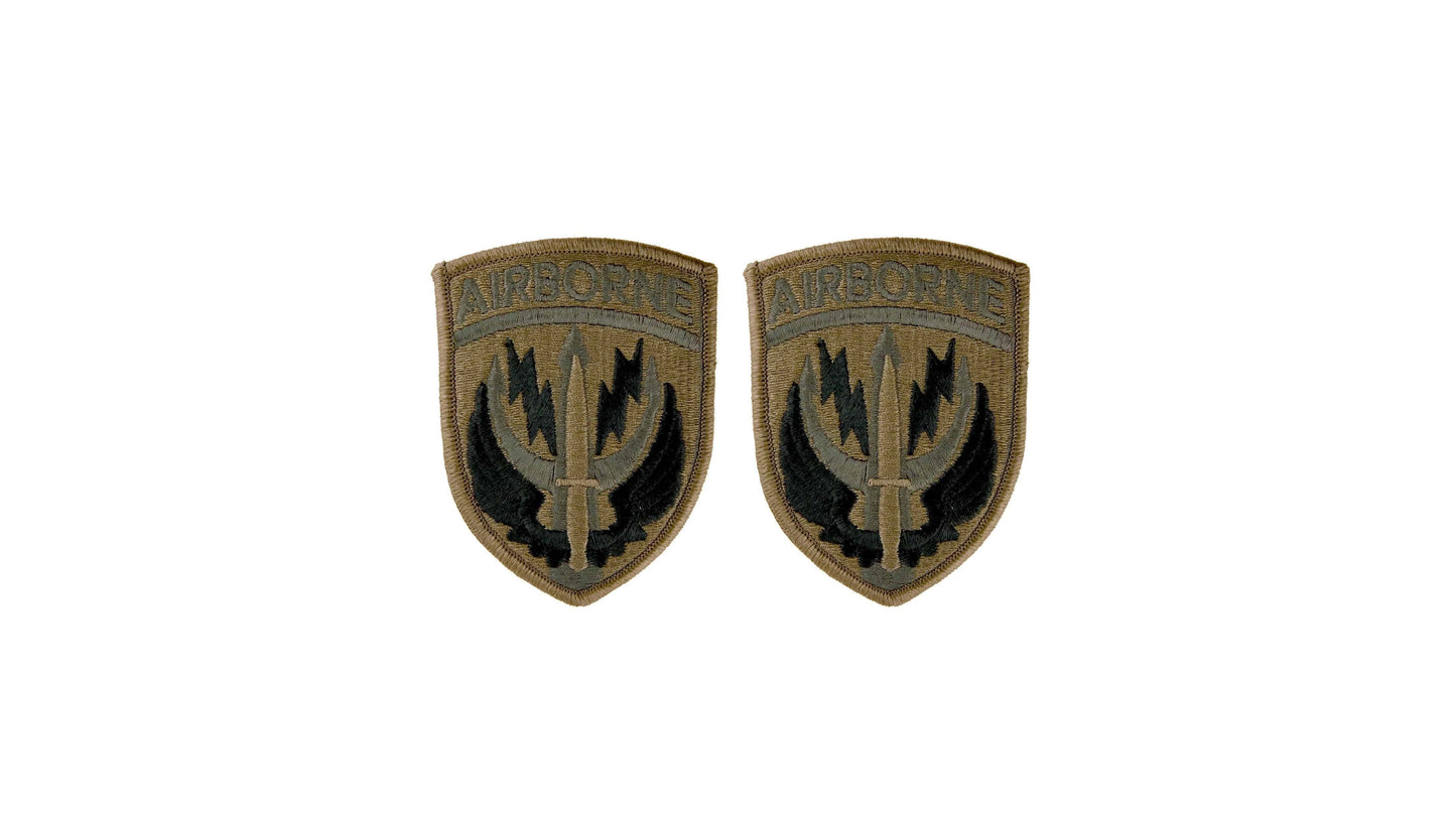 U.S. Army Special Operation  Command Central w/  Brown Border and Airborne Tab OCP Patch with Hook Fastener (pair)