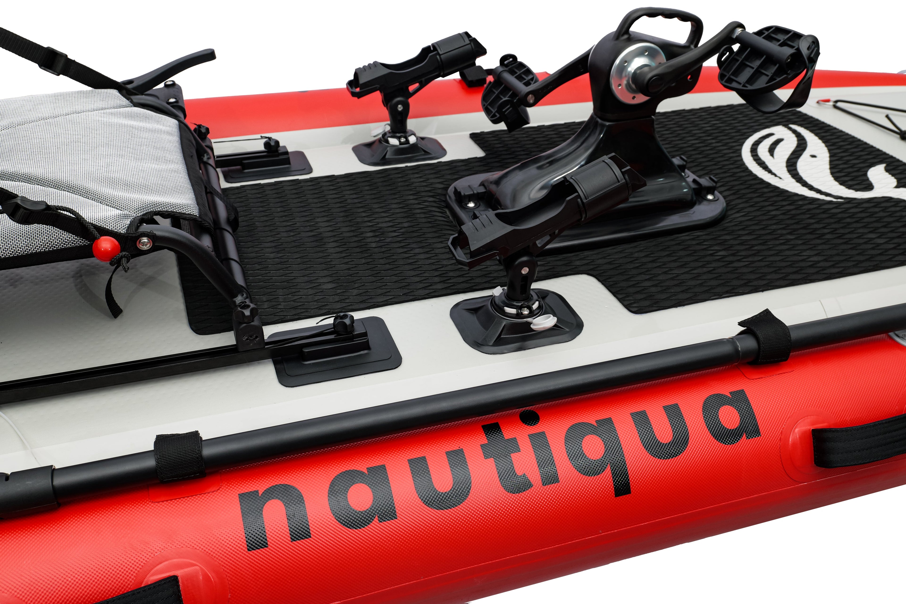 Nautiqua | ARUBA | Pédalo Kayak de Pêche de Luxe avec Pagaie | Rouge