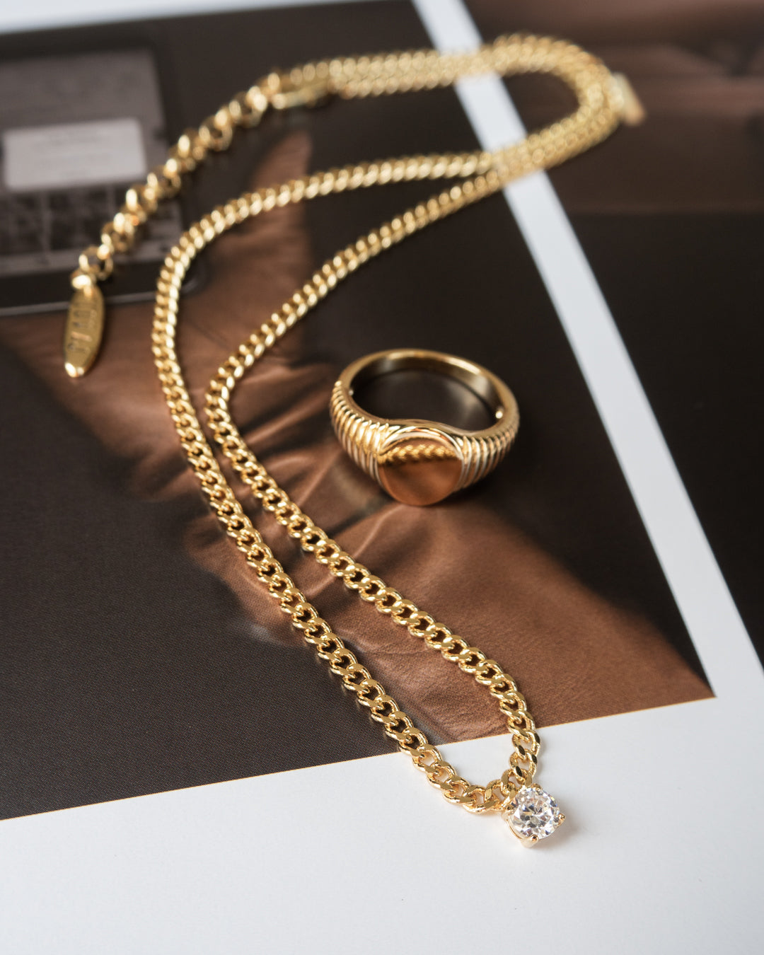 Bardot Stud Charm Necklace- Gold (Ships Early September)