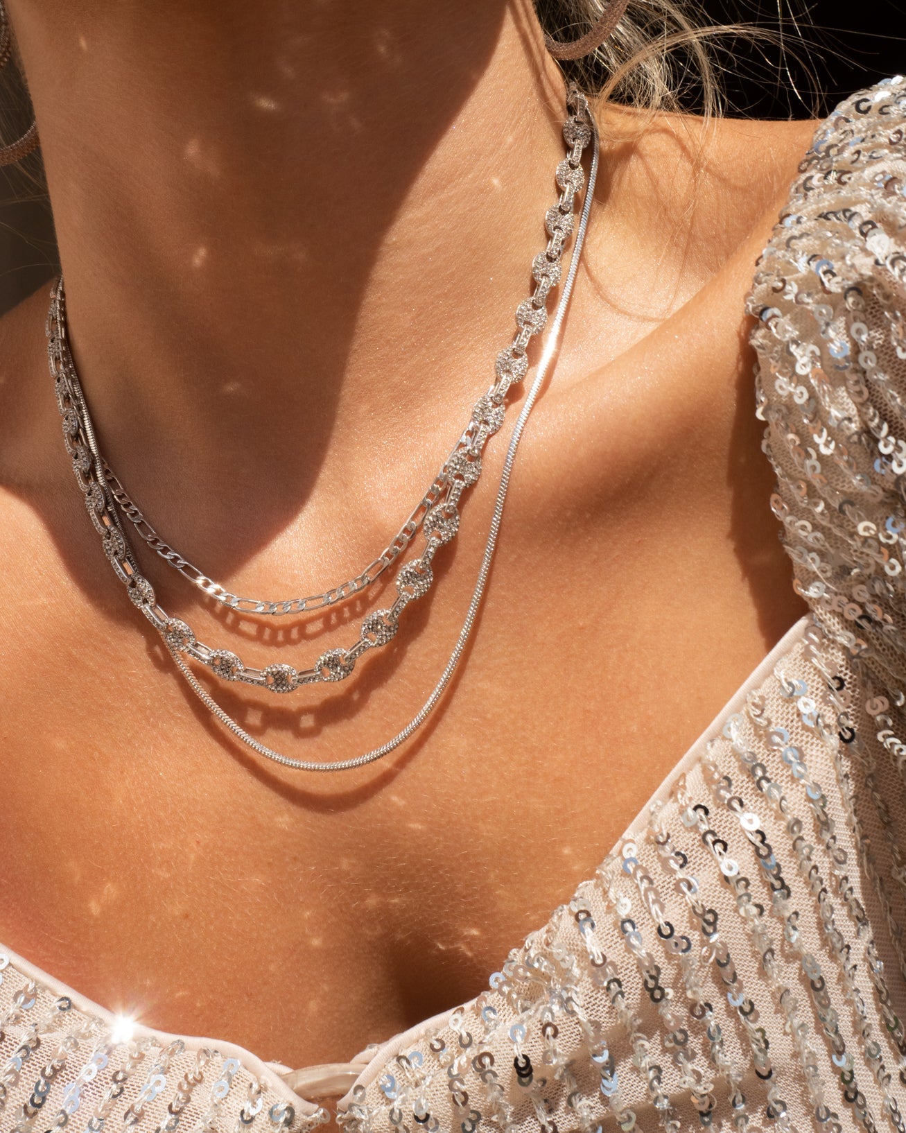 Cecilia Chain Necklace- Silver