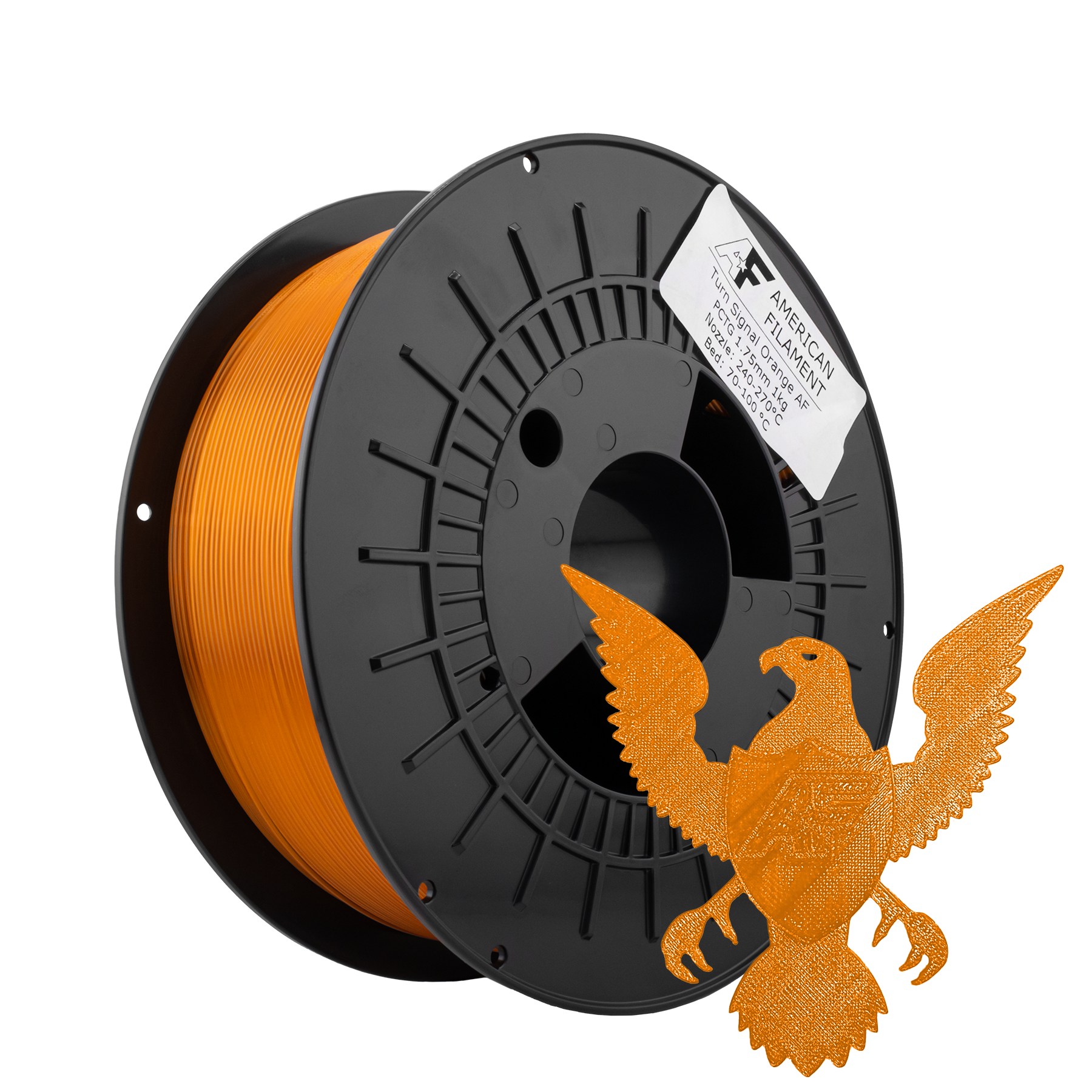 Clignotant transparent orange AF Filament PCTG de 1,75 mm Fabriqué aux États-Unis !