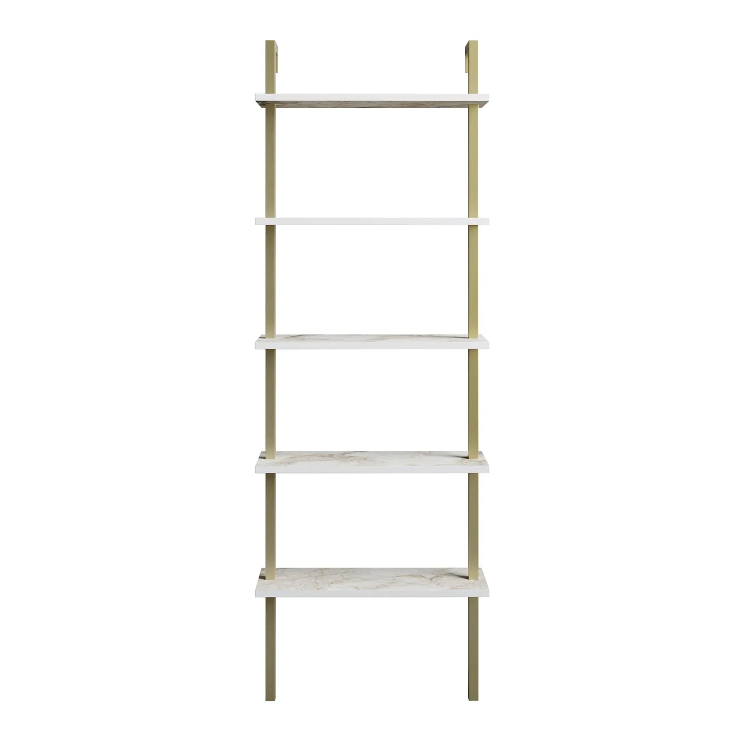 Piante 68 inches Tall Metal Manufactured Wood Accent Ladder Bookcase