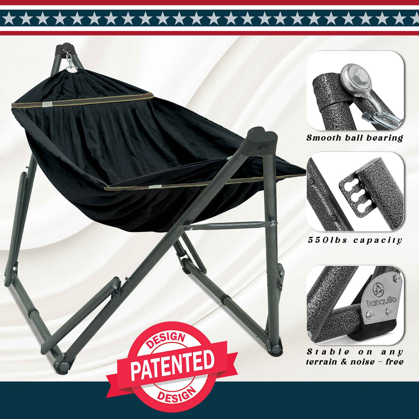 Uniki Canvas Hammock with Stand