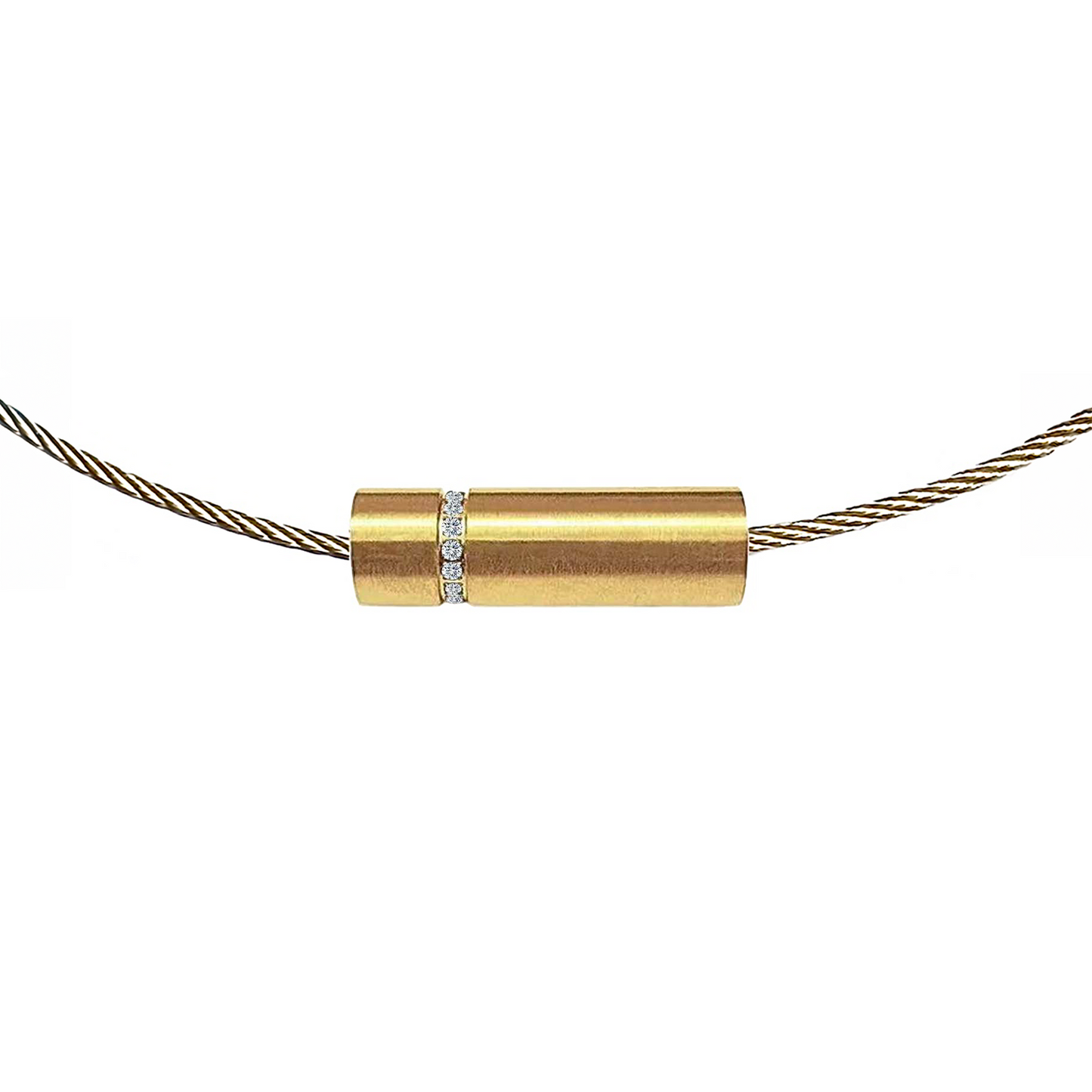 PT080G B.Tiff Gold Pavé Rouleau Pendant