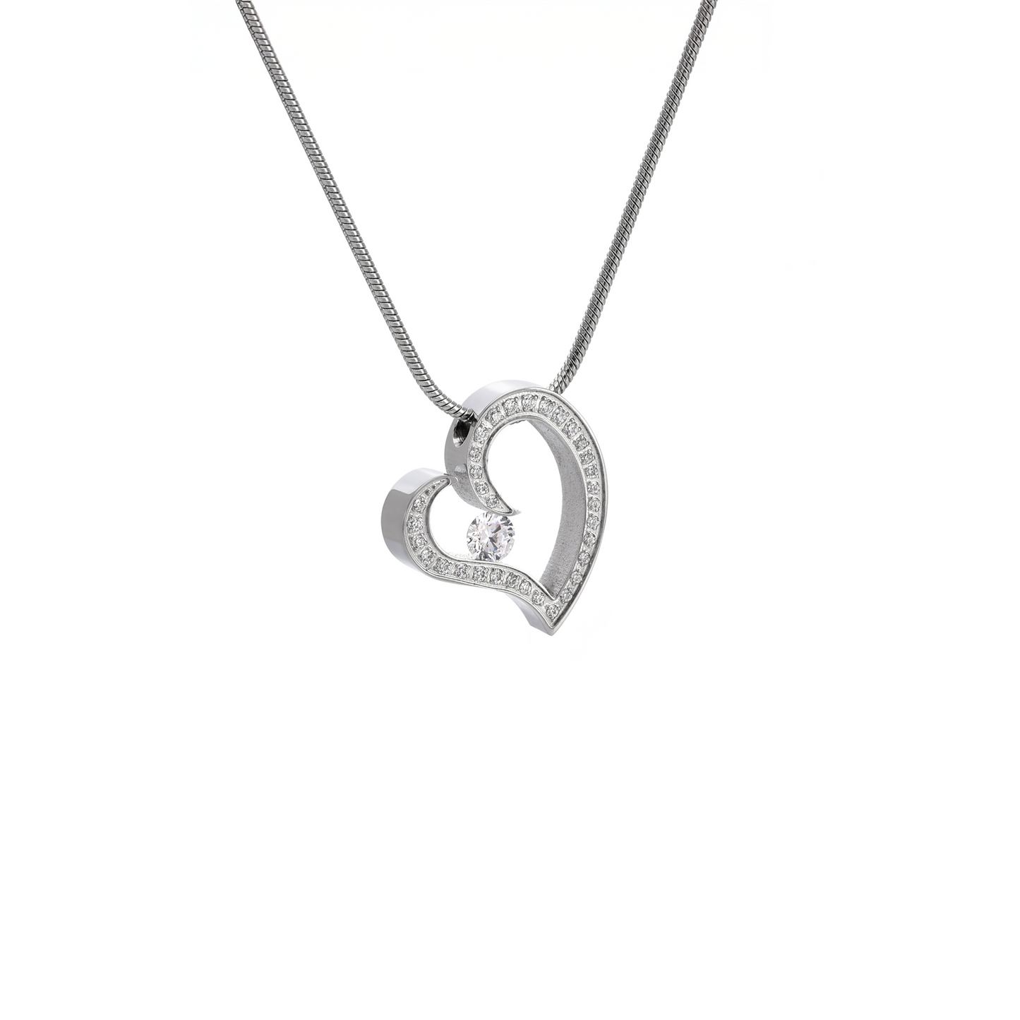 PT092W B.Tiff Pavé  Heart Pendant