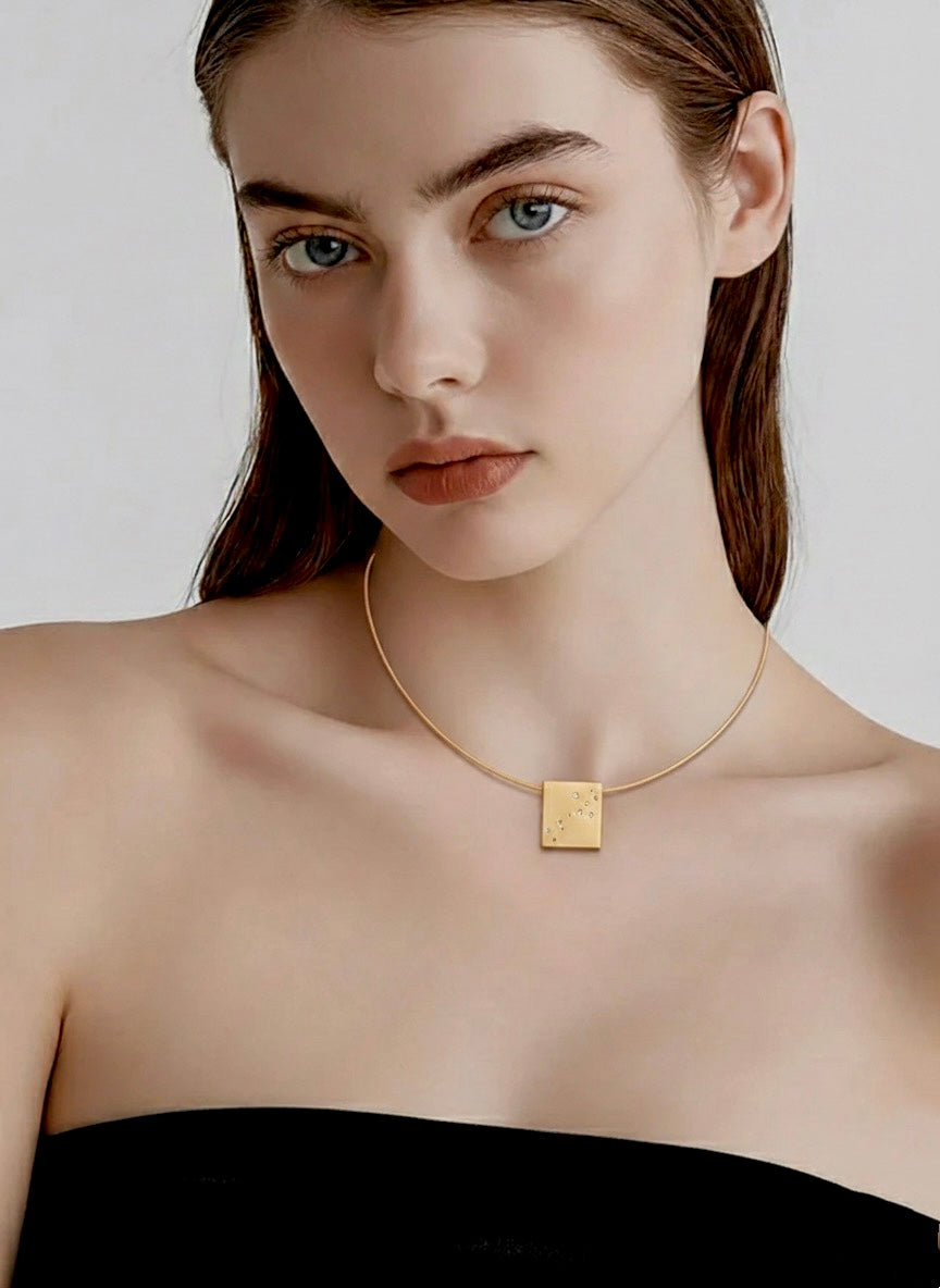PT094G B.Tiff Gold Pavé Galaxie Pendant