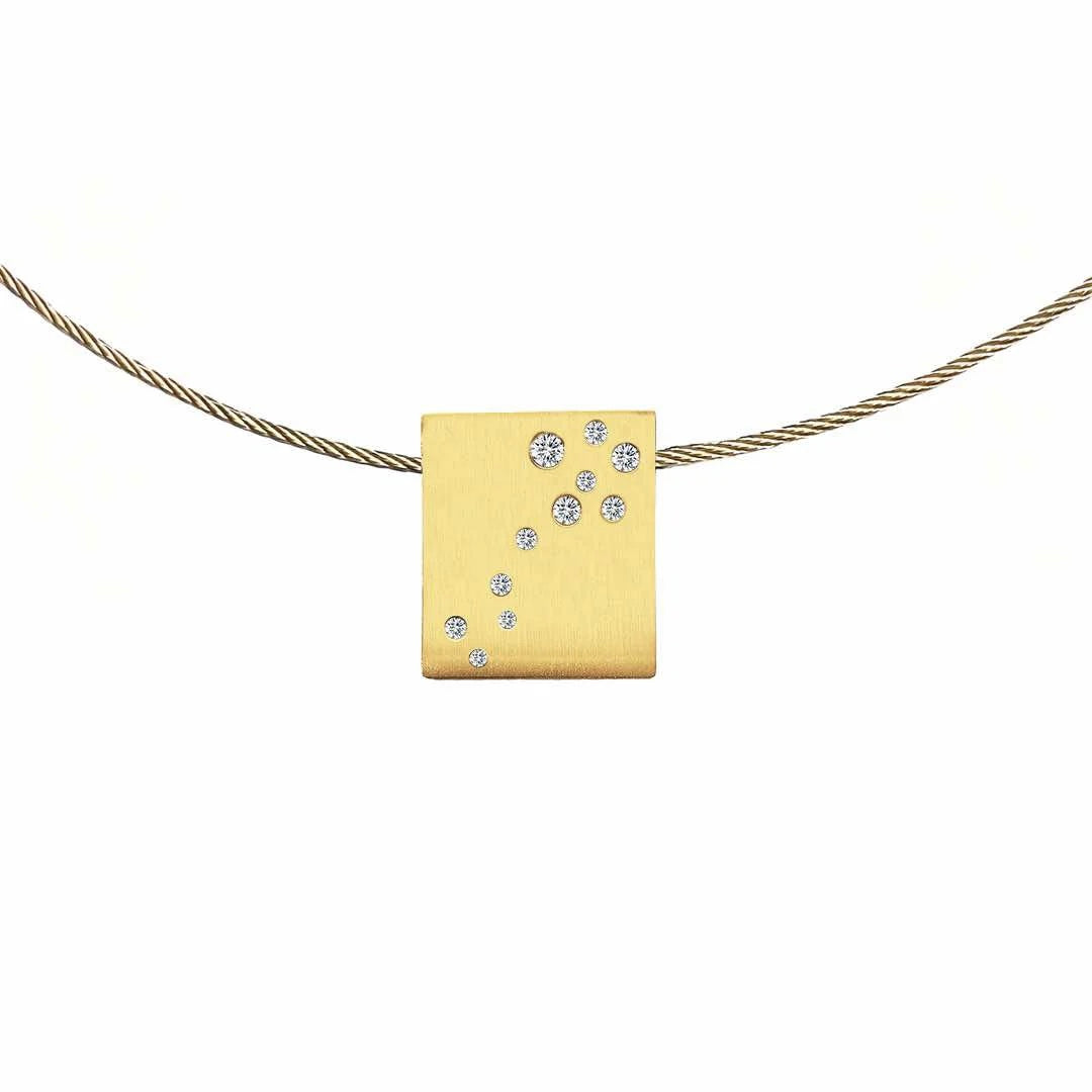 PT094G B.Tiff Gold Pavé Galaxie Pendant
