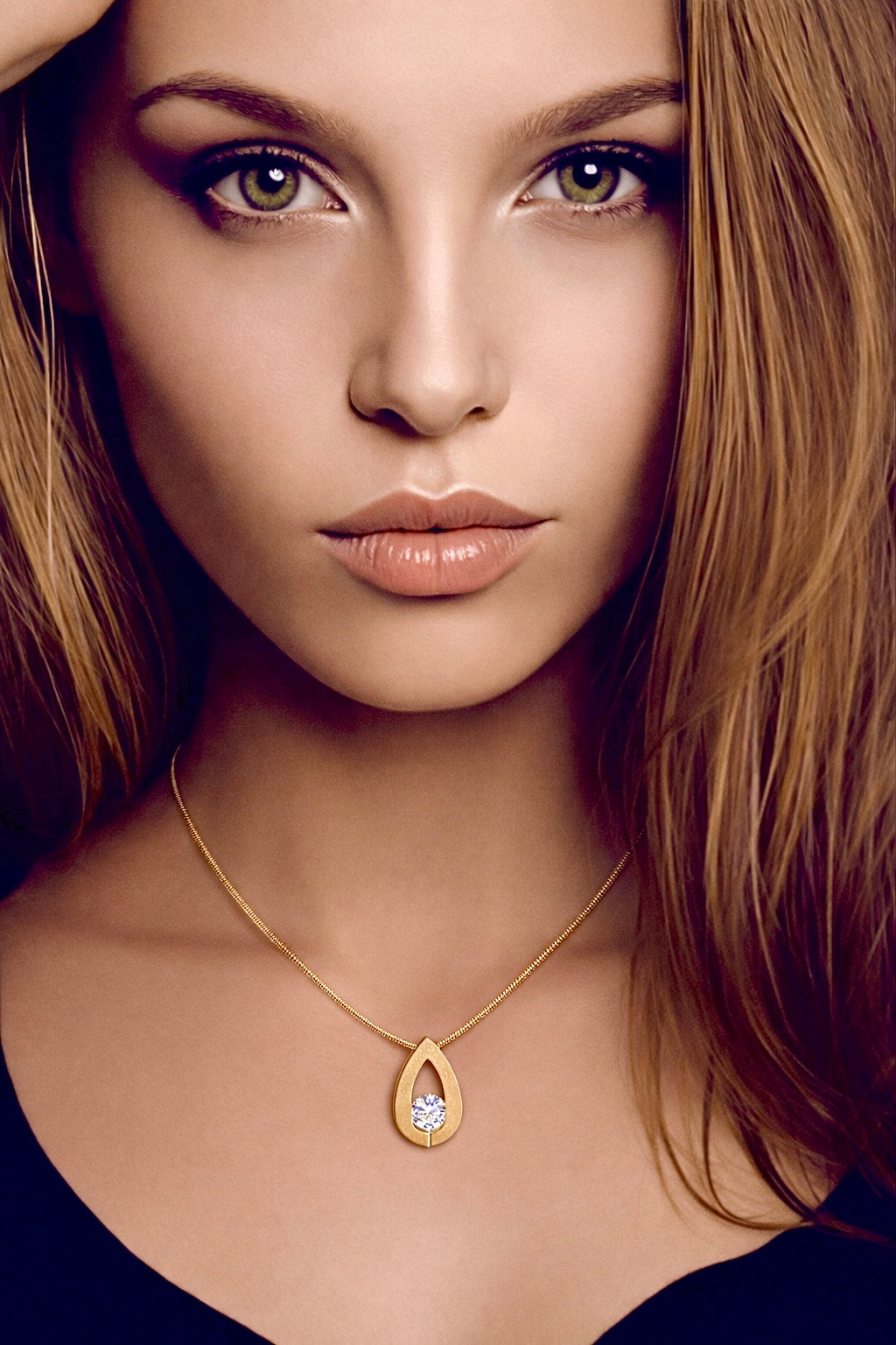PT106G B.Tiff Gold Drop Pendant Necklace