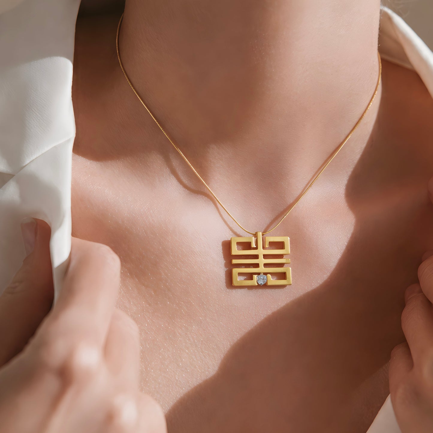 PT114G B.Tiff Gold Feliĉo Pendant