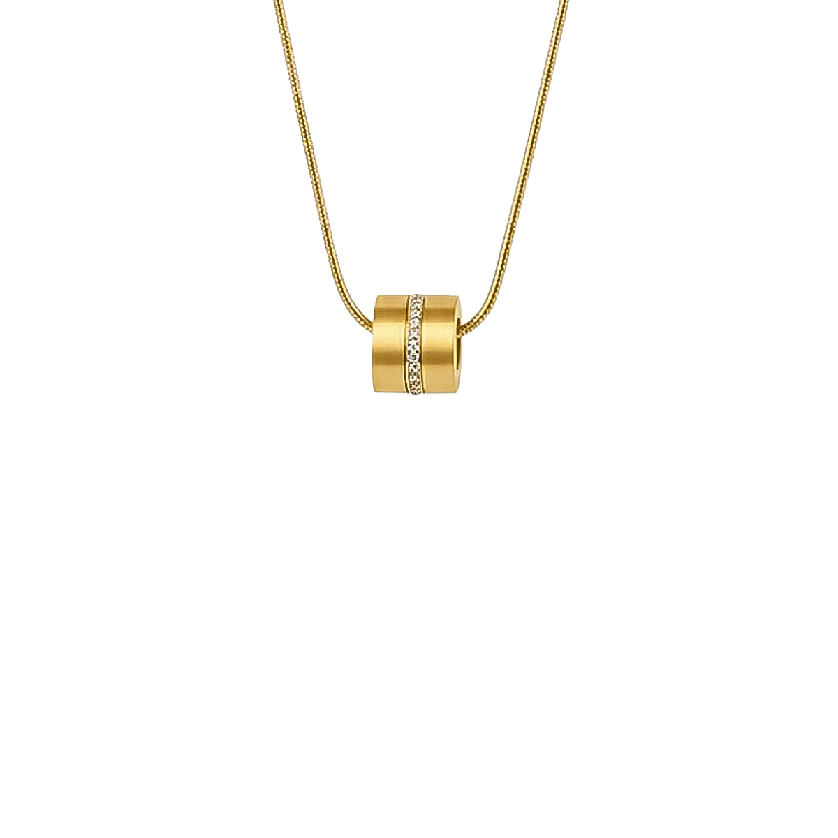 PT118G B.Tiff Gold Barrel Pendant
