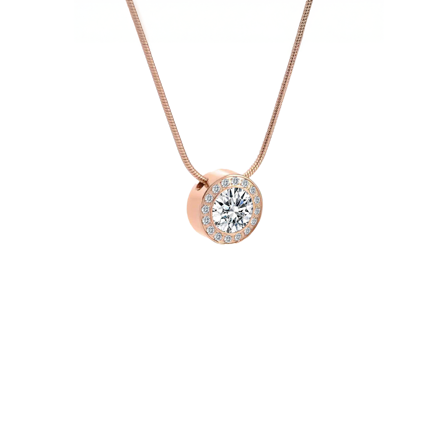 PT125RG B.Tiff Rose Gold Aŭreolo 2ct Pendant Necklace
