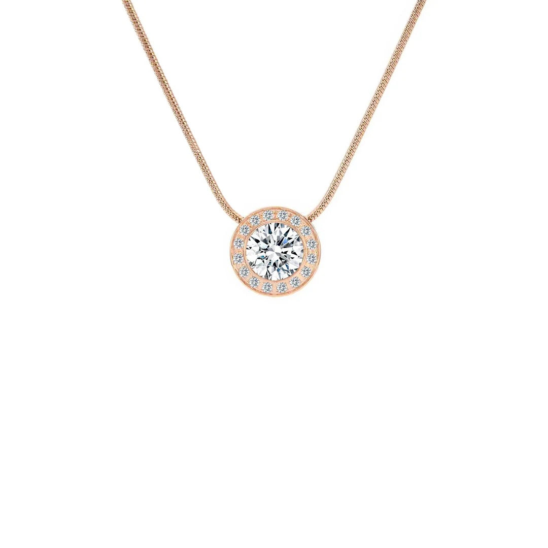 PT125RG B.Tiff Rose Gold Aŭreolo 2ct Pendant Necklace