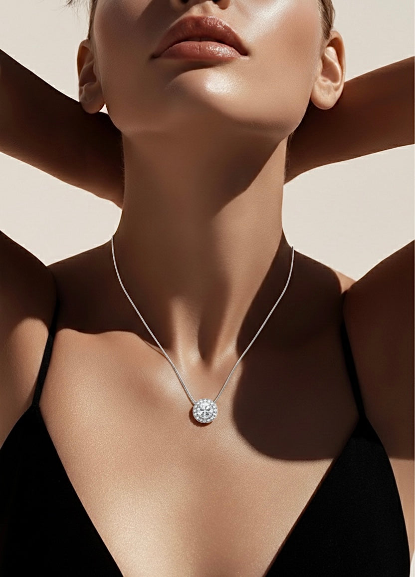 PT125W B.Tiff Aŭreolo 2ct Pendant Necklace
