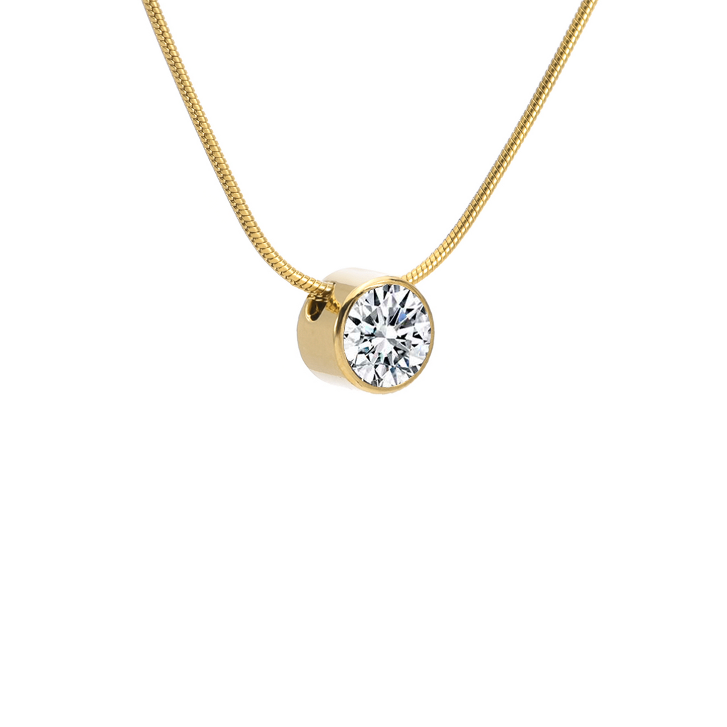 PT201G B.Tiff Gold 2 ct Solitaire Pendant